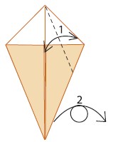 1 Valley-fold the top right edge of the kite to the middle crease Unfold 2 - photo 4