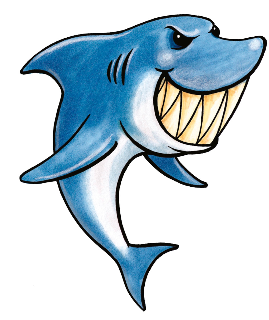 Felt-tip pens were used to color this cartoon shark making it look dramatic - photo 19