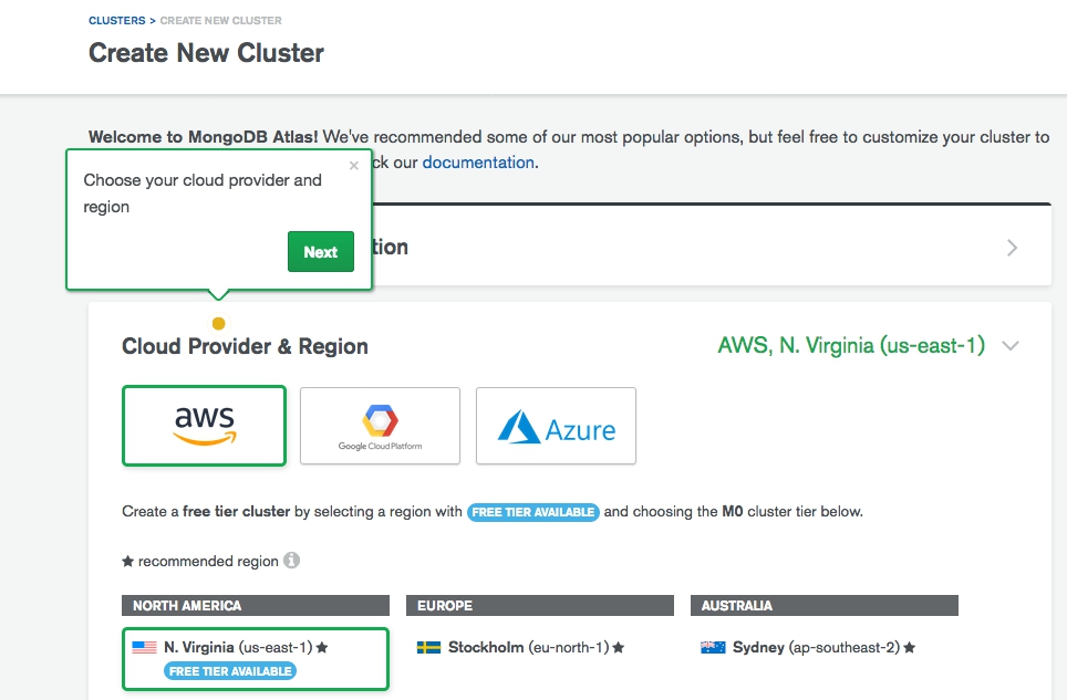 Deploy a Free Tier Cluster Atlas Free Tier clusters provide a small-scale - photo 1