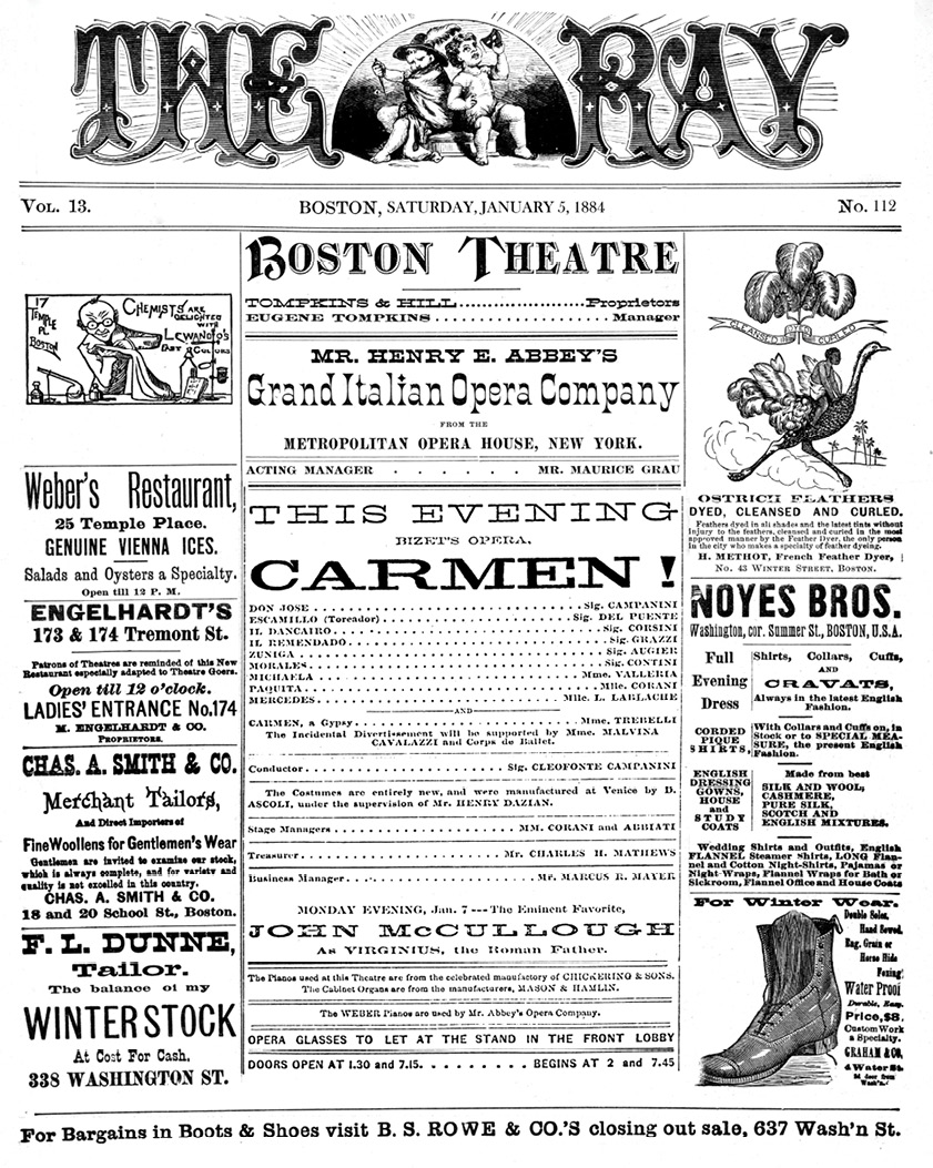 Program for the operas Met premiere given on tour at the Boston Theatre on - photo 5