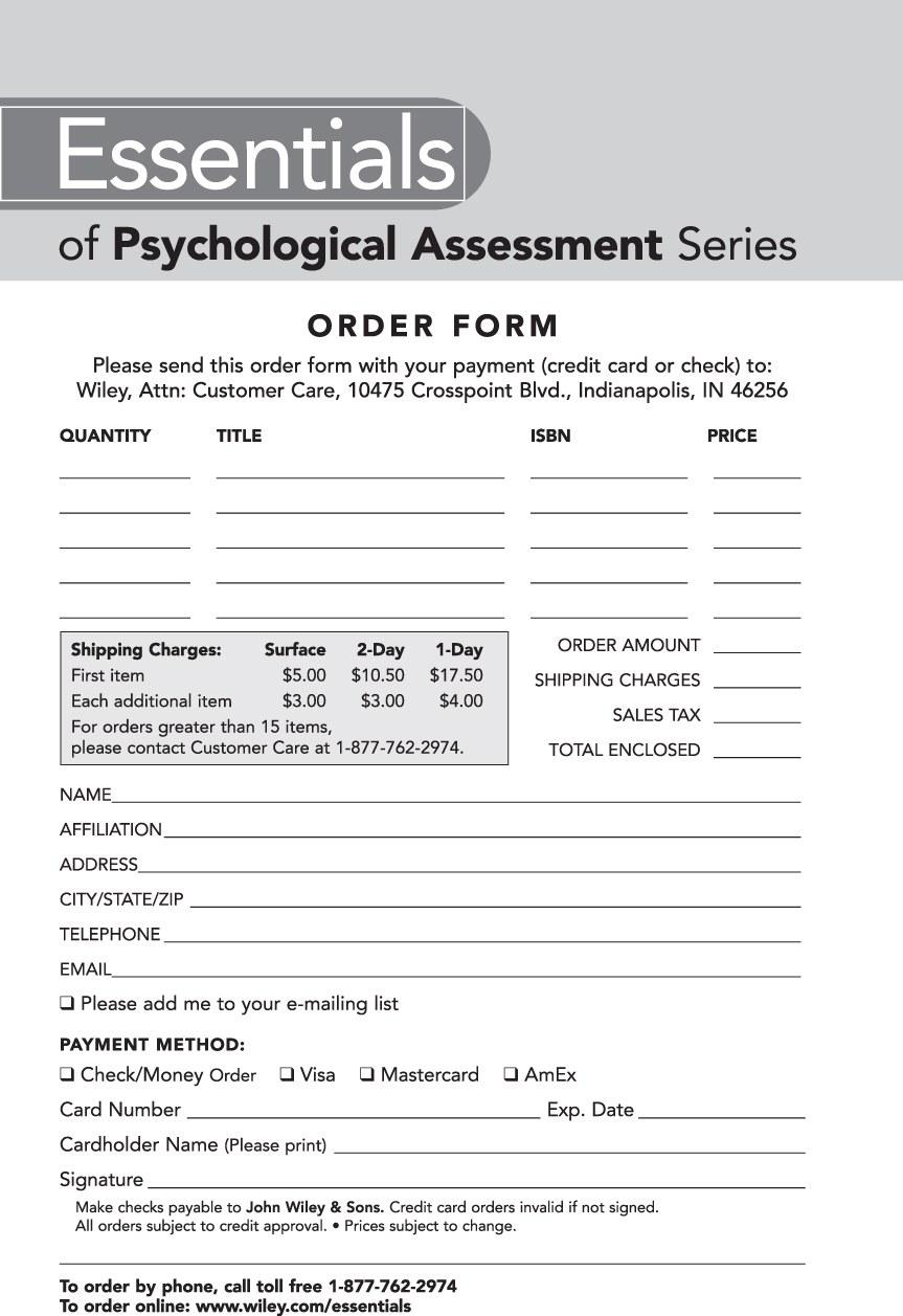 Essentials of Psychological Assessment Series Series Editors Alan S Kaufman - photo 3