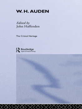 Haffenden W. H. Auden