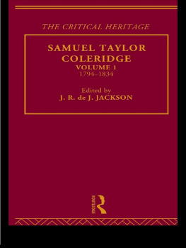 J. R. DE J. JACKSON - Samuel Taylor Coleridge