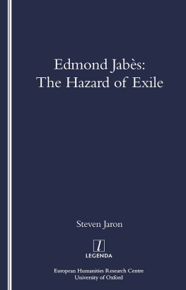 Jabès Edmond - Edmond Jabès: the hazard of exile