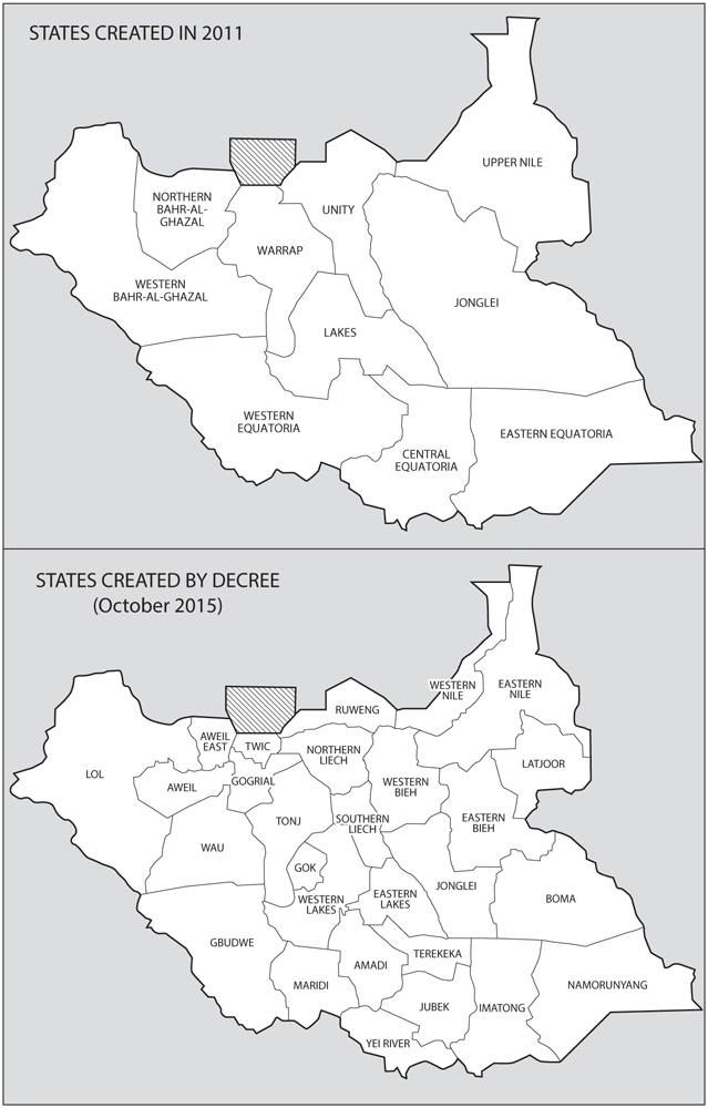 Above South Sudan and its ten states at the time of independence 2011 - photo 2