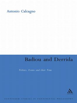 Calcagno - Badiou and Derrida: politics, events and their time