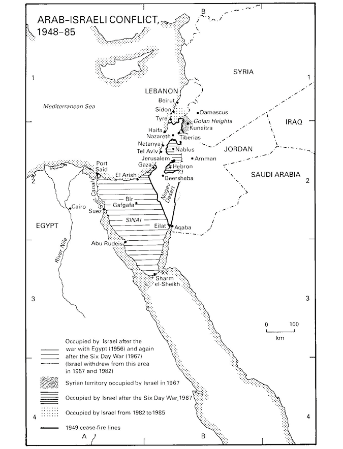 Map of Arab-Israeli Conflict 19481985 Map of The Intifada The - photo 5
