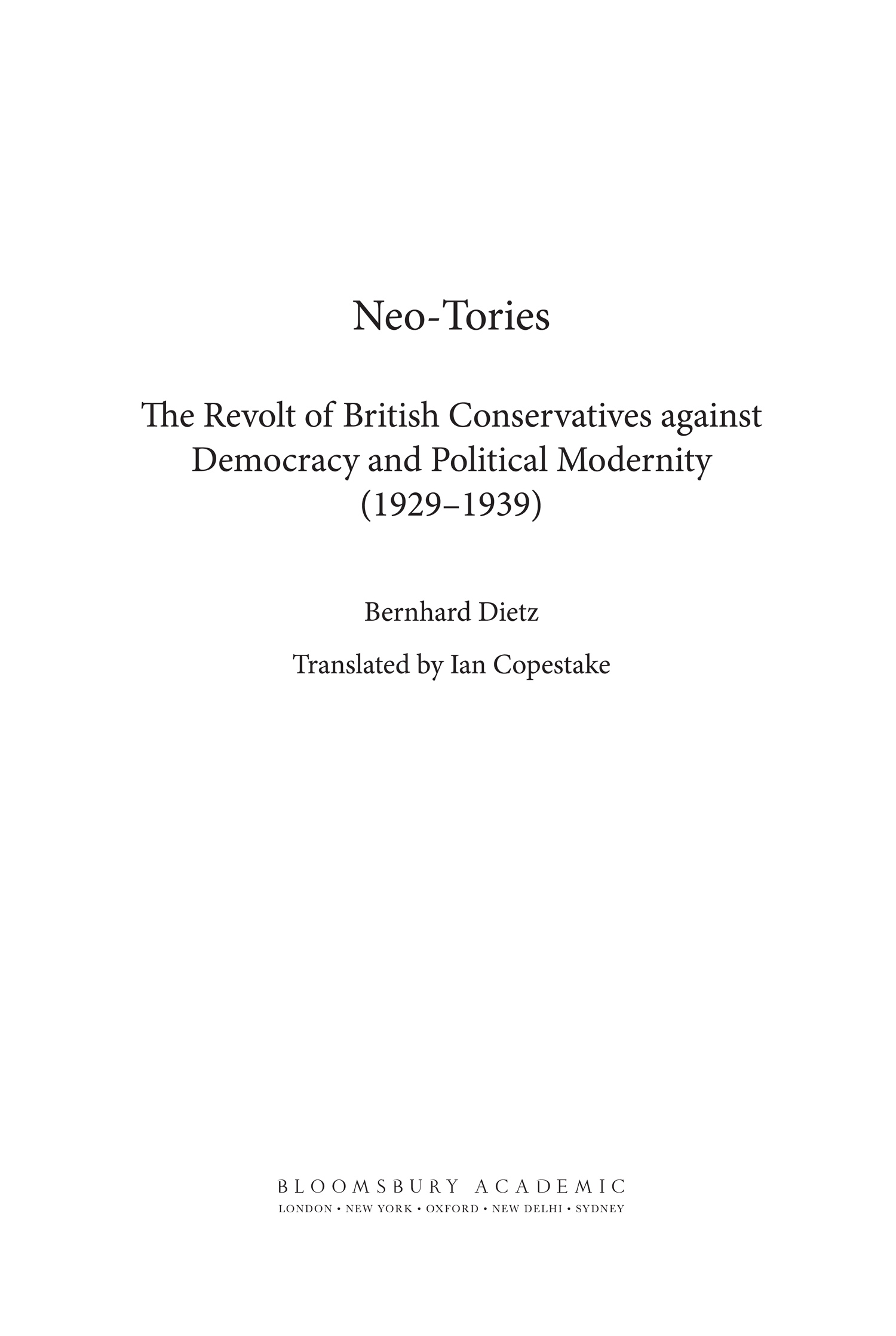 Contents This book is a translation of Neo-Tories Britische Konservative im - photo 2