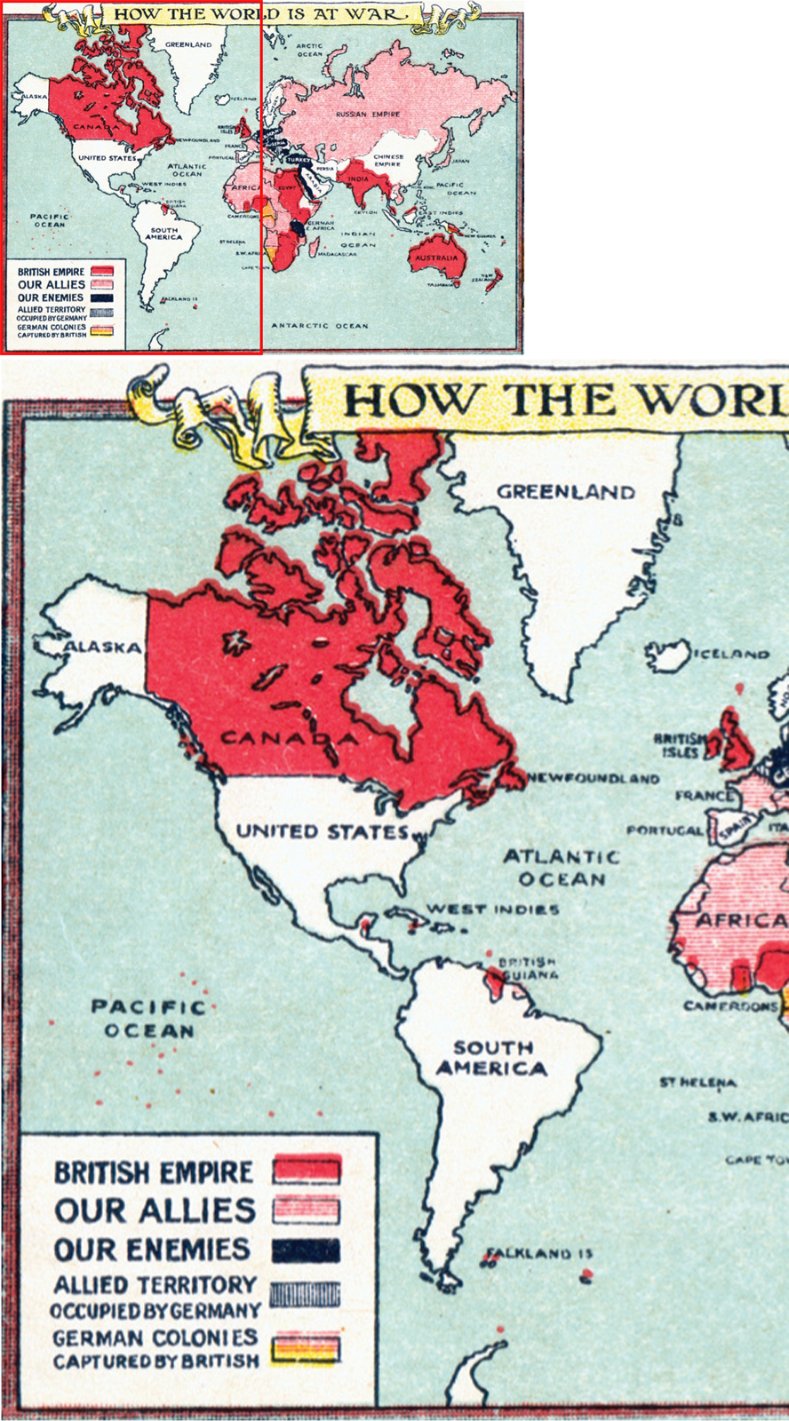 The British Empire a splash of red across the map and its enemies 1914 - photo 4