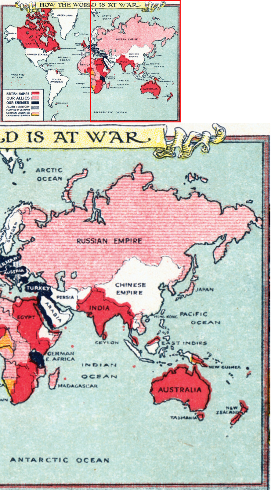 The British Empire a splash of red across the map and its enemies 1914 - photo 5