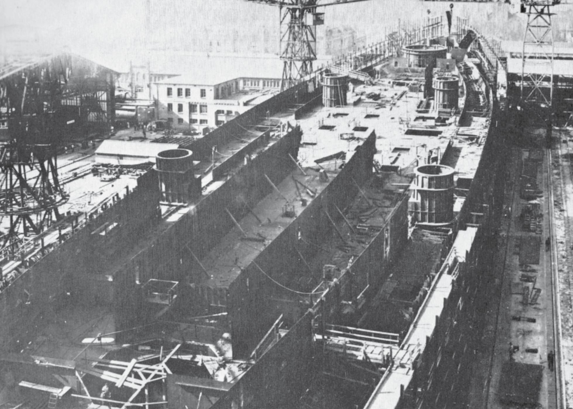 This photograph taken from the highest crane in the naval yard shows Tirpitz - photo 4