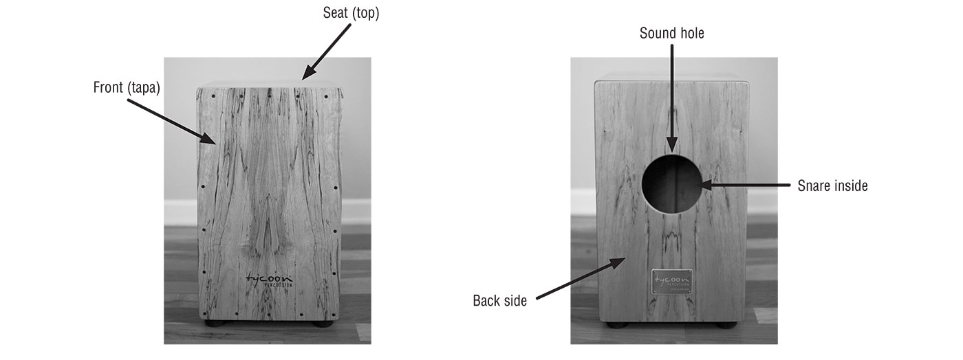 Playing Position The cajon is designed to be played on the front surface while - photo 6