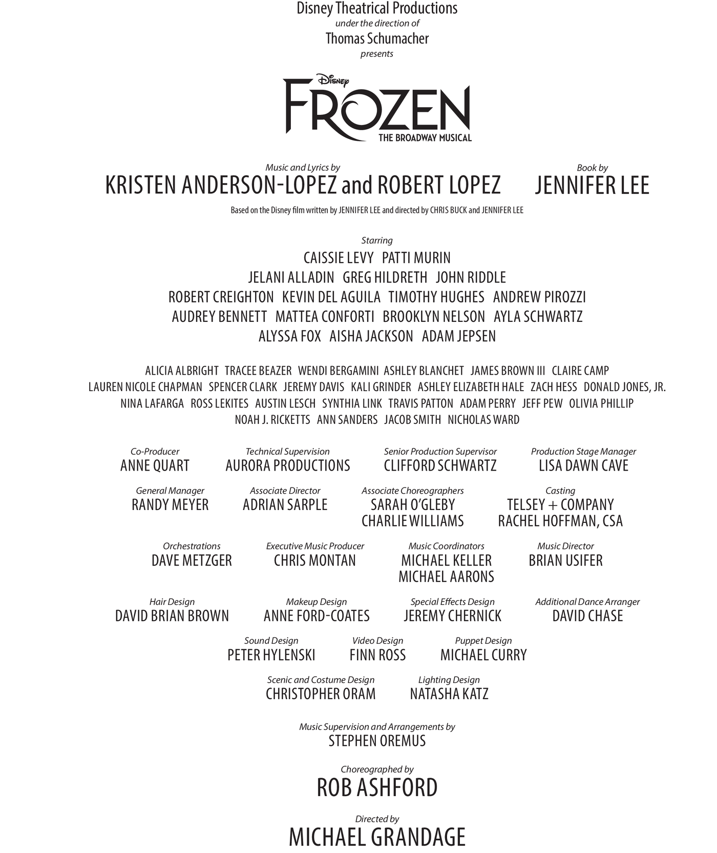 Disneys Frozen The Broadway Musical Piano Vocal Selections - photo 2