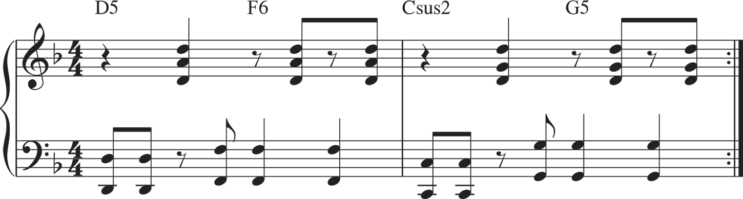 Here the right hand is repeating the note D in octaves over the different - photo 3