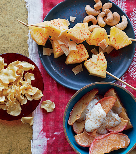 PINEAPPLE TOASTED-COCONUT SKEWERS PARSNIP CHIPS SPICED APPLE WEDGES - photo 5