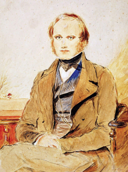 A watercolor depicts Charles Darwin in the 1830s PhotoscomJupiterimages Then - photo 3