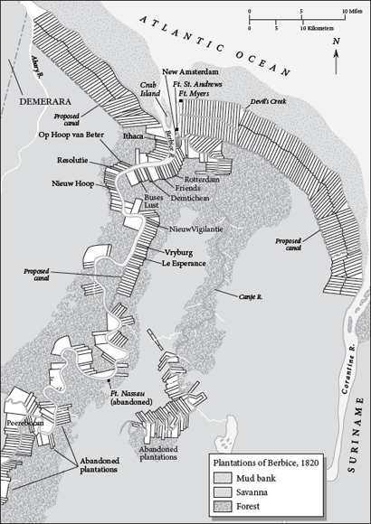 Map 1 Berbice ca 1820 Map 2 Major Plantation Societies ca 1820 - photo 4