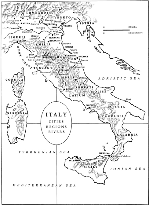 Map of Italy Showing Principal Mountain Chains and Important Artistic Centers - photo 4