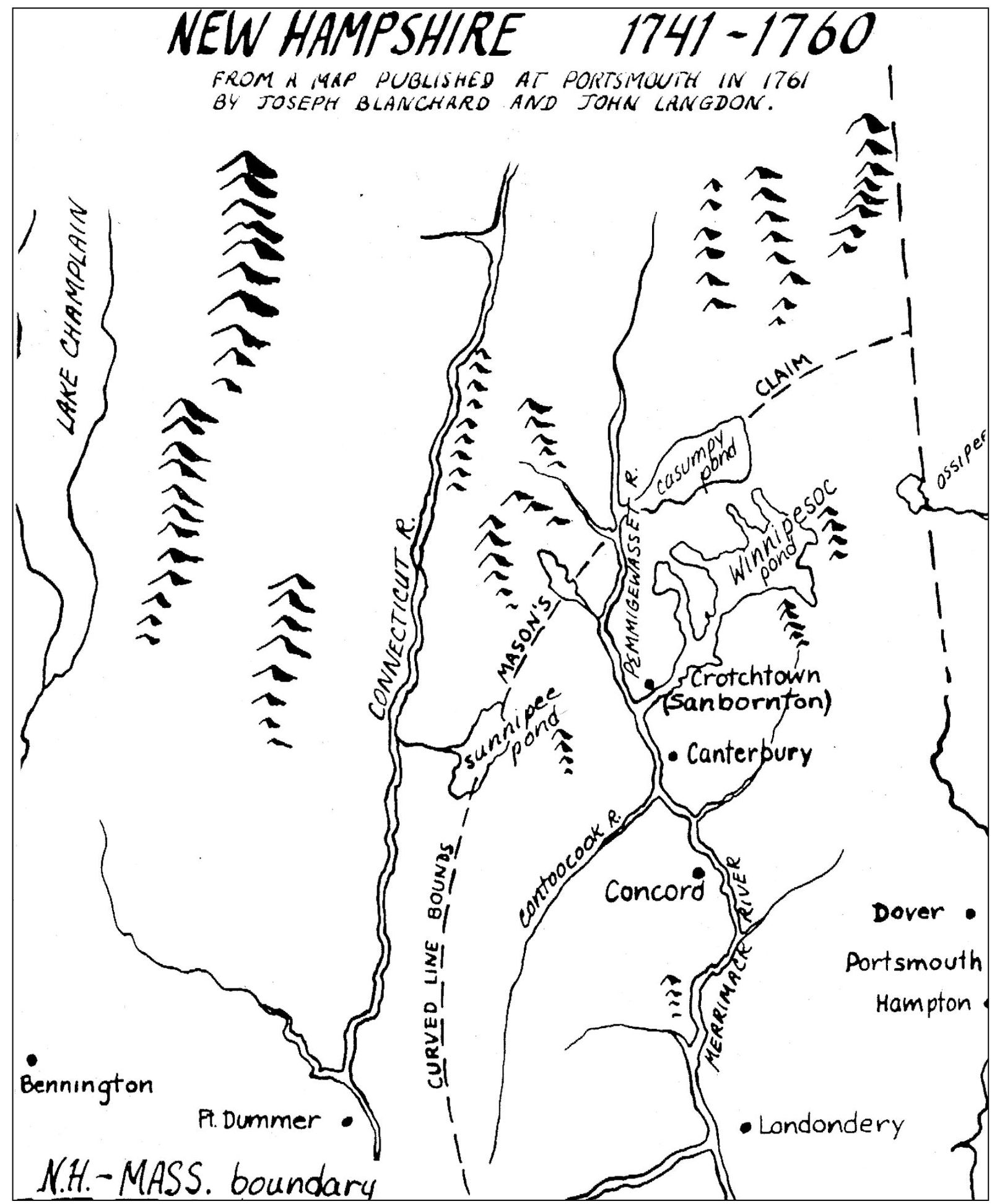 A MAP OF NEW HAMPSHIRE 17411760 This image was taken from a 1761 map that was - photo 10