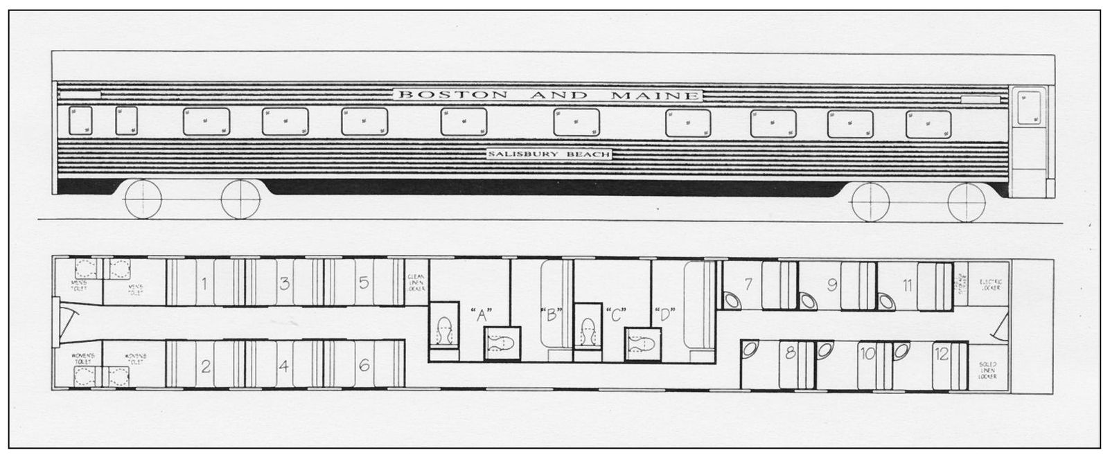 This is a plan of a BM streamlined sleeping car Prior to entering service in - photo 13