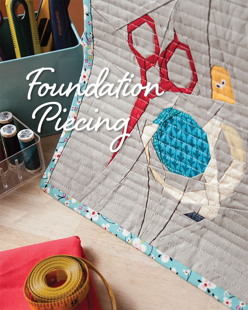 Foundation piecing involves using a paper or fabric foundation as a sewing - photo 1