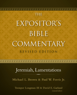 Brown Michael L Jeremiah, Lamentations
