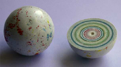 A one-inch gobstopper whole and in cross-section For geologists the interior - photo 9