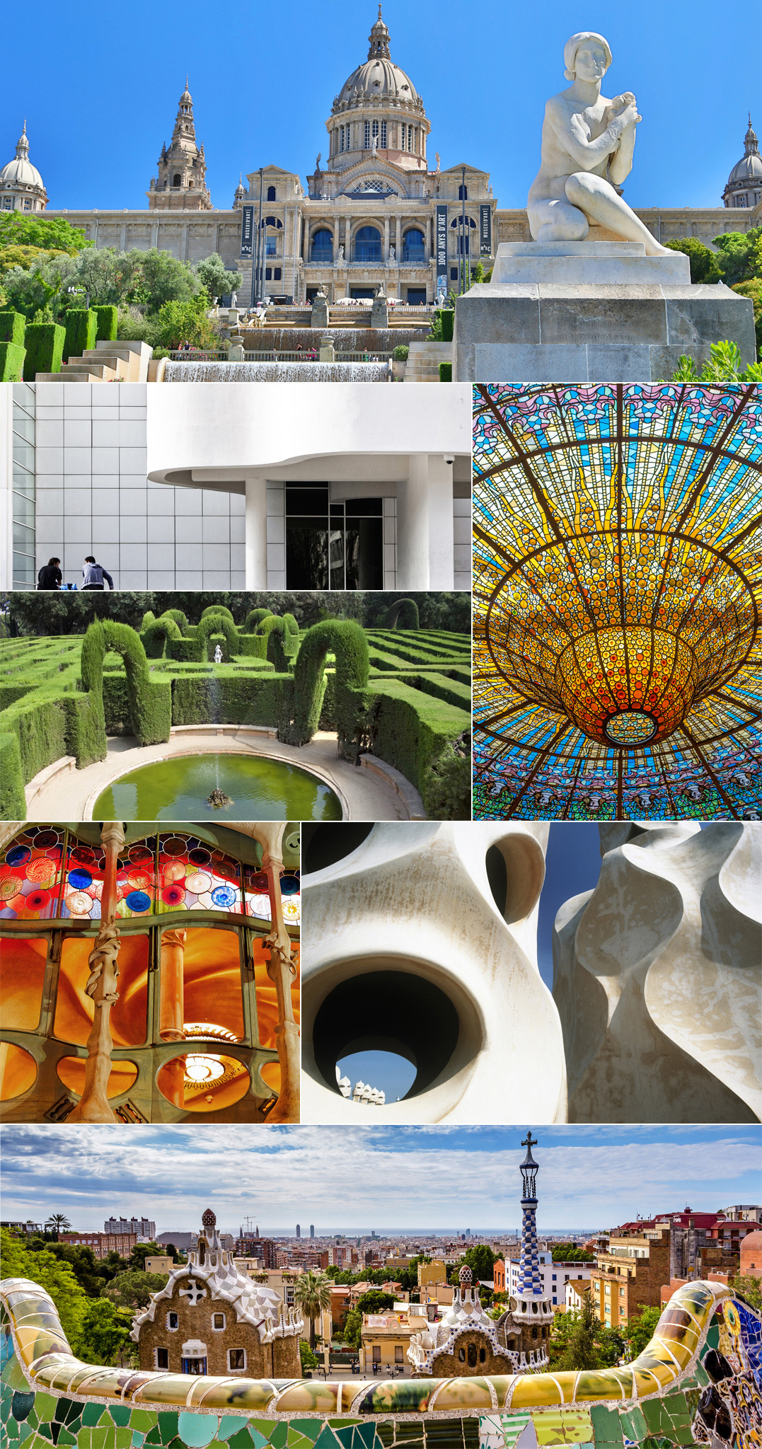 Clockwise from top Museu Nacional dArt de Catalunya stained-glass dome at the - photo 2