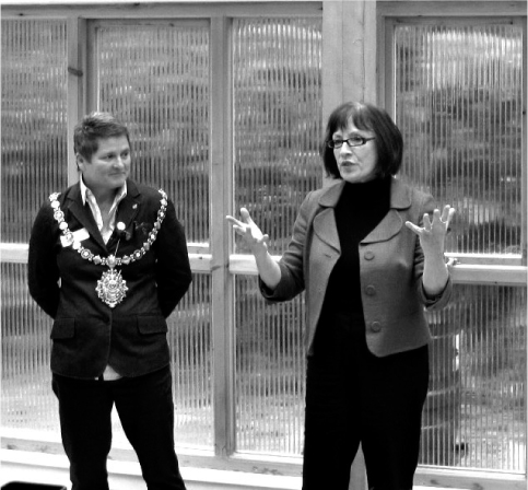 Photo 1 The then Mayor of Todmorden Jayne Booth listens in to Pam Warhurst at - photo 2