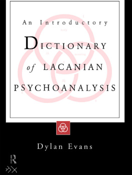 Evans - An Introductory Dictionary of Lacanian Psychoanalysis