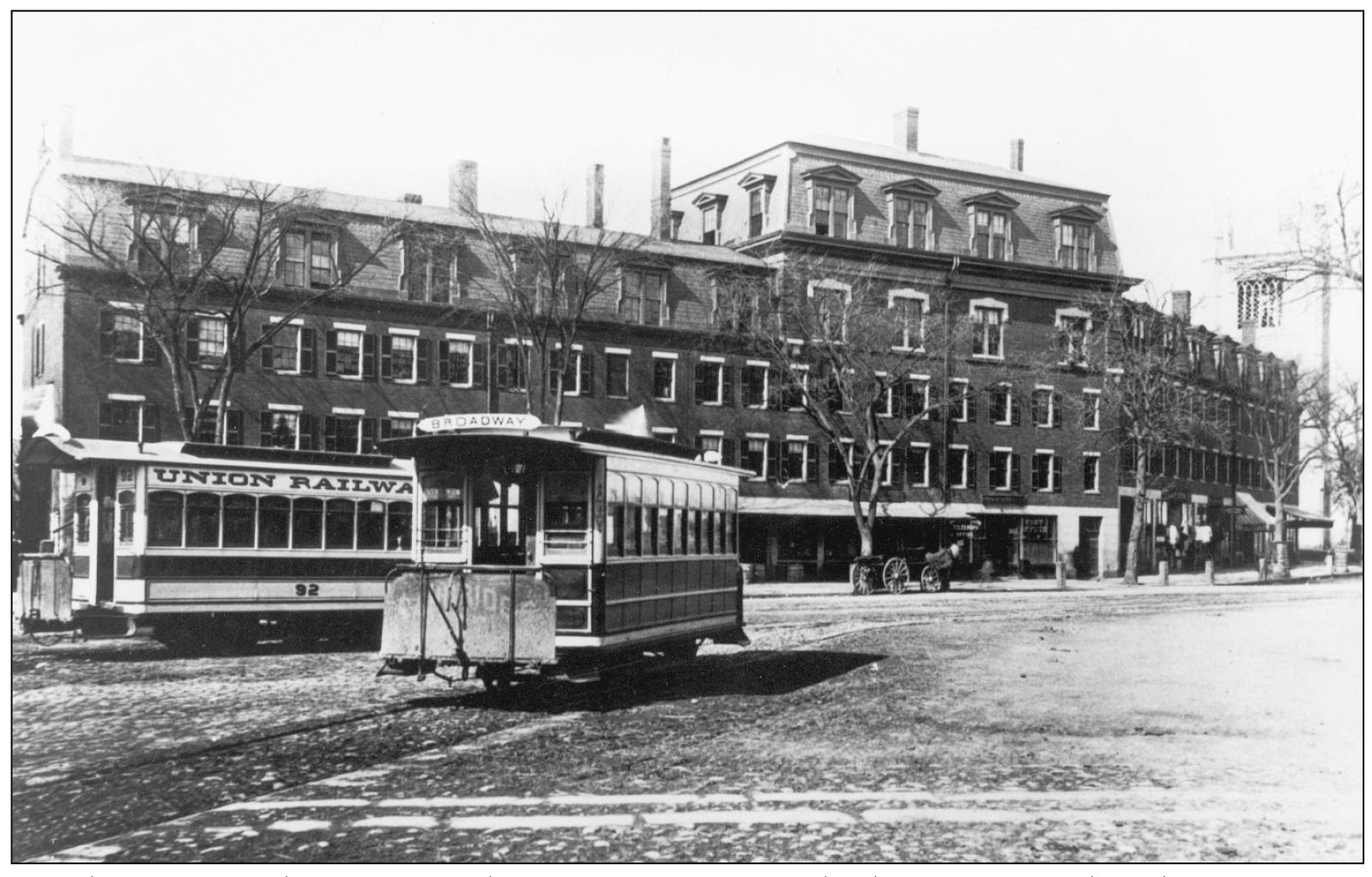 Two horsecars of the Union Railway Company of Cambridge are pictured in the - photo 5