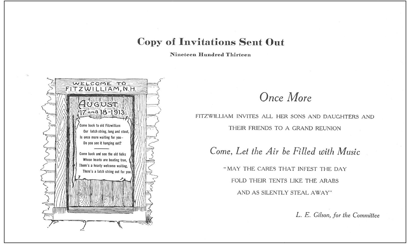 In 1913 Fitzwilliam held a large old home day celebration on the weekend of - photo 11