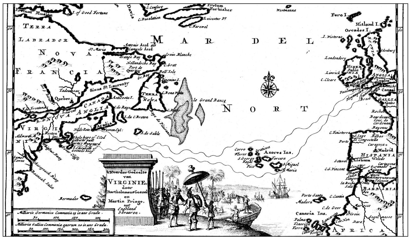 GOSNOLDS VOYAGE This map appeared in the same 1706 Old Dutch reprint of - photo 6