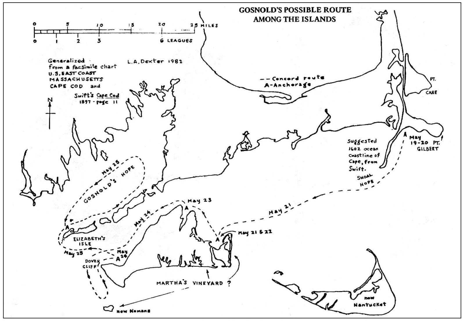 GOSNOLDS POSSIBLE ROUTE AMONG THE ISLANDS Archers and Breretons journals are - photo 7