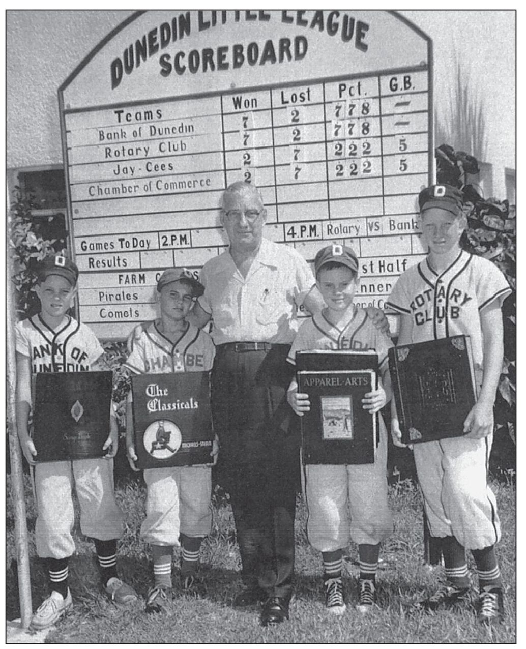 Edward H Eckert center is flanked by Little Leaguers from teams sponsored by - photo 9