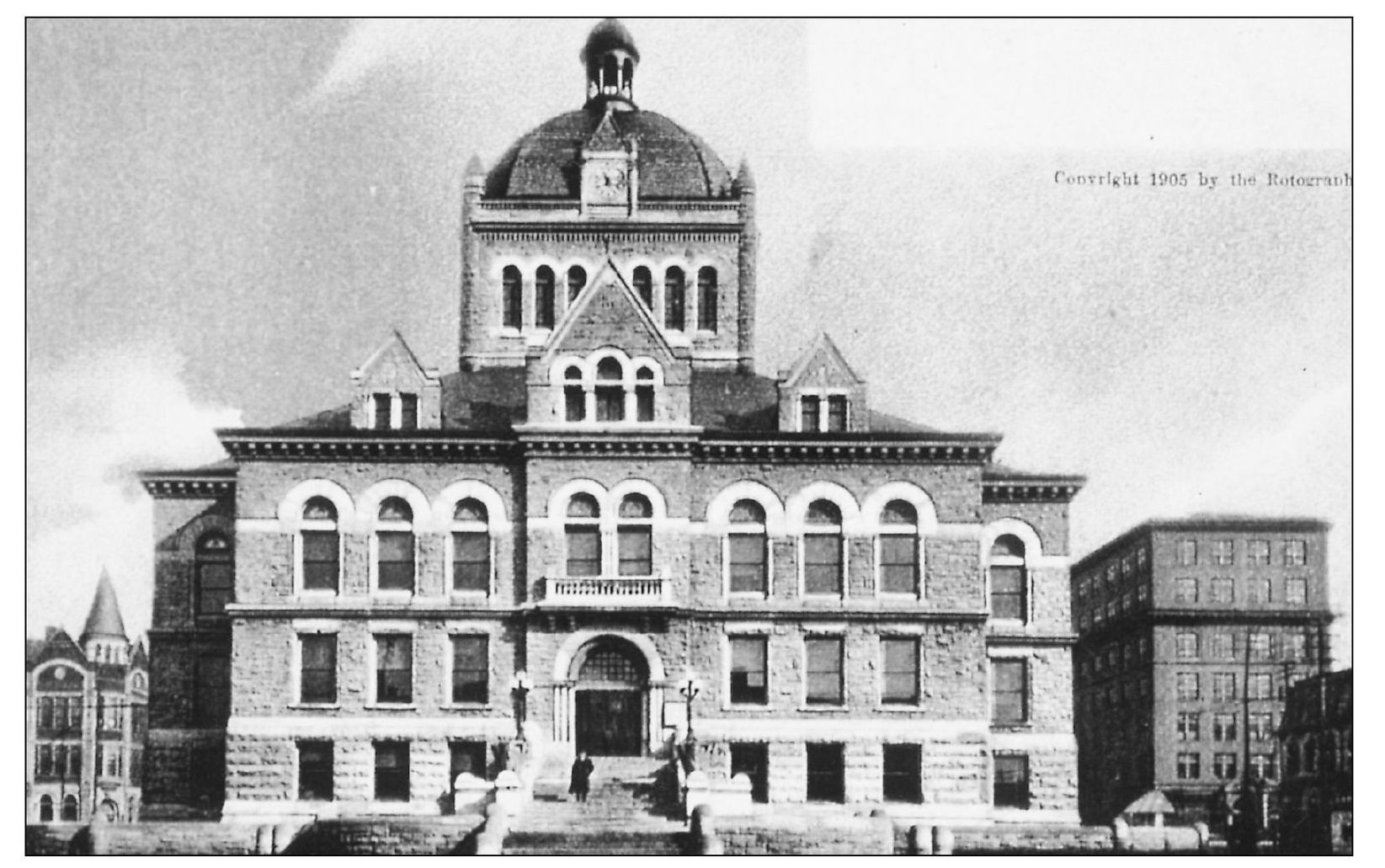 This c 1905 postcard is a view of Fayette Countys fifth courthouse which was - photo 3