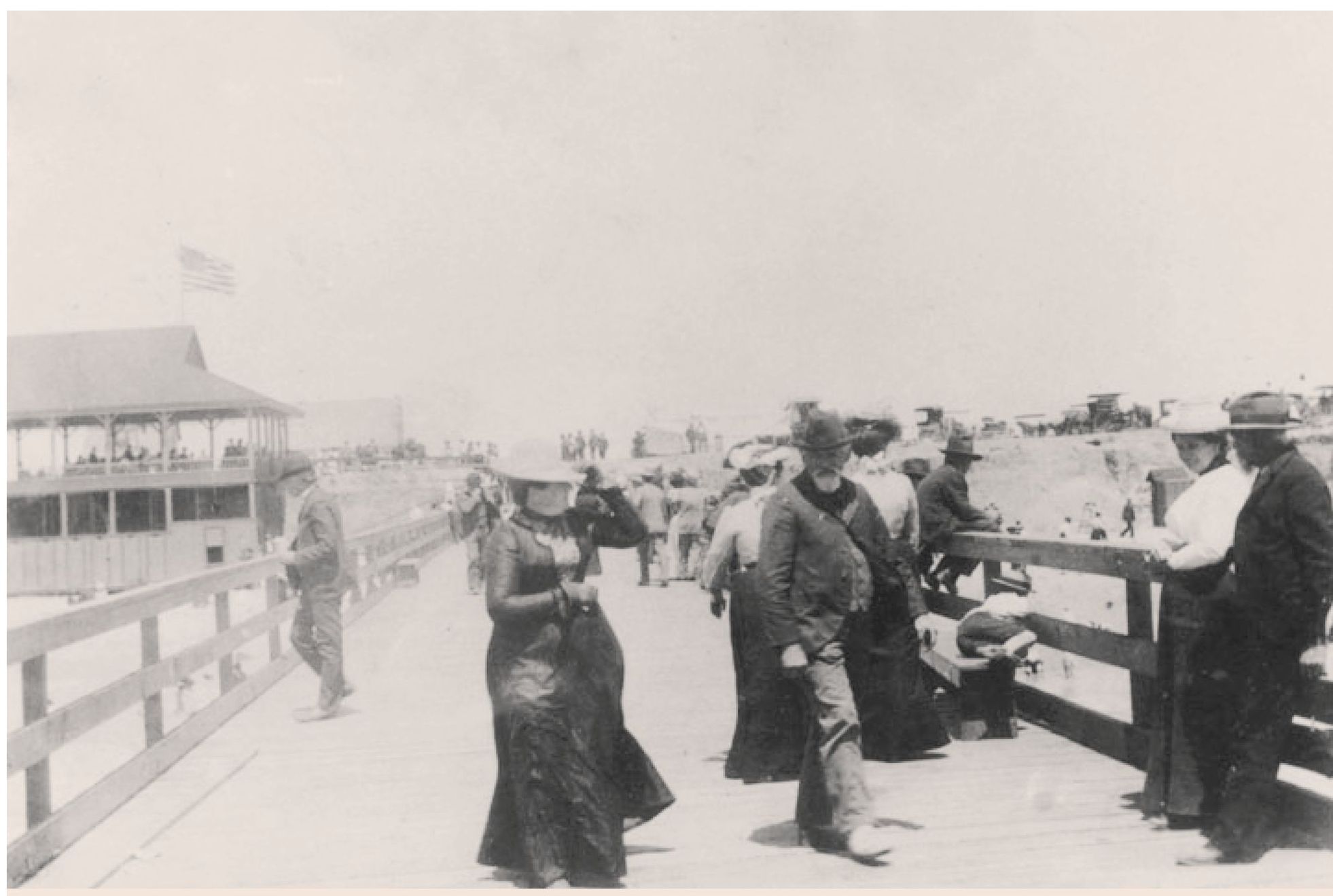 This is a view of beachgoers strolling along the first Huntington Beach pier - photo 3