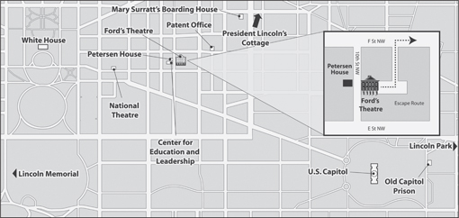 This map shows the location of Fords Theatre in downtown Washington with some - photo 4