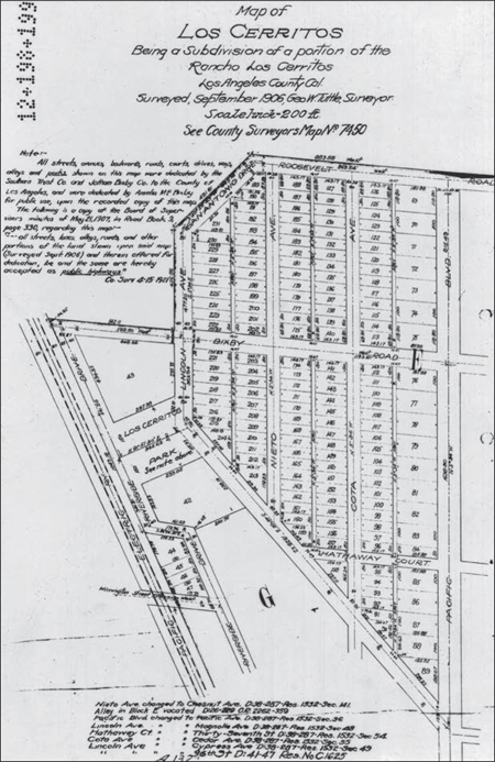 LOS CERRITOS SUBDIVISION MAP 1906 Jotham Bixby created the Los Cerritos - photo 2