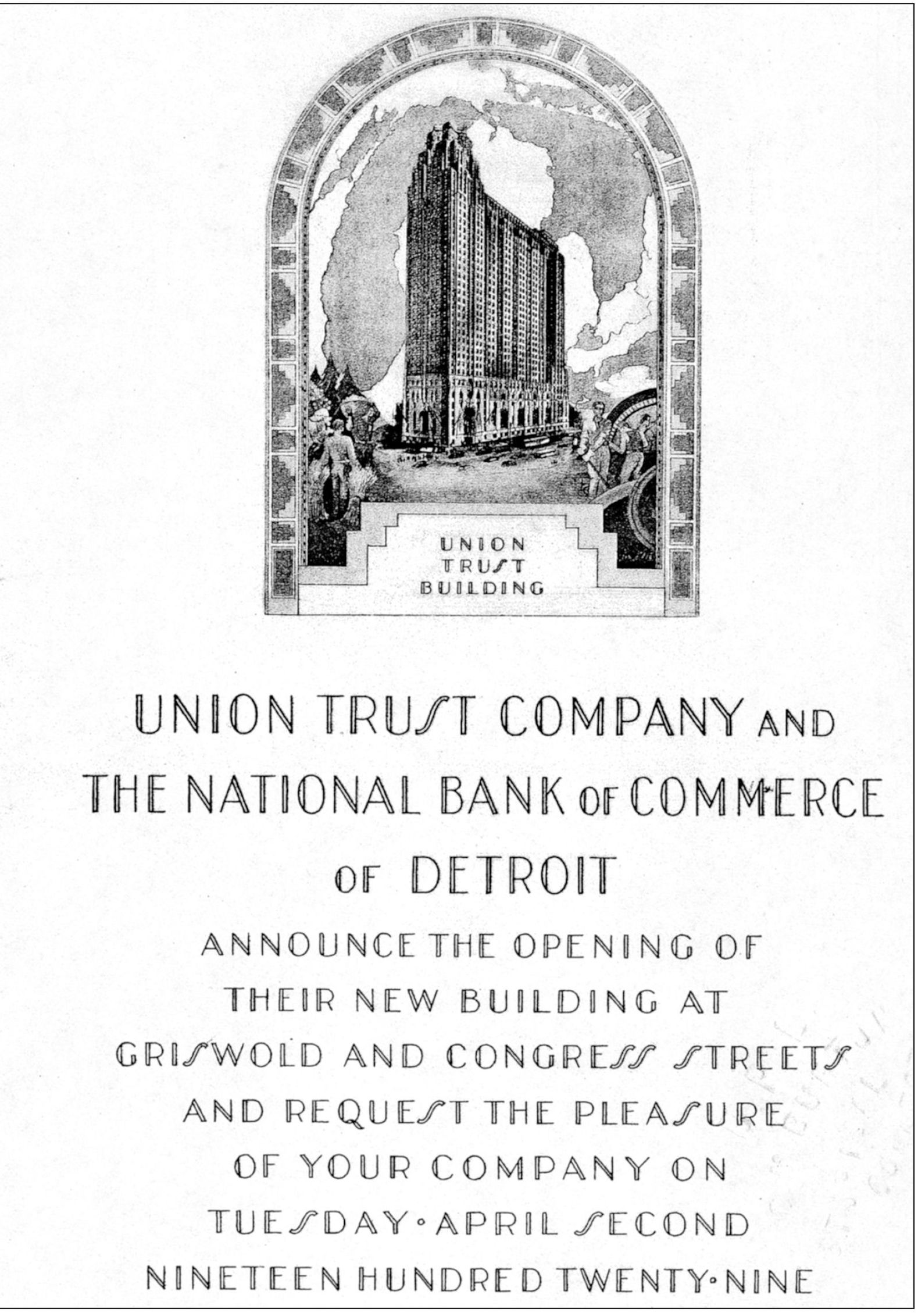 The Union Trust Companys grand opening invitation featured a typeface that - photo 12