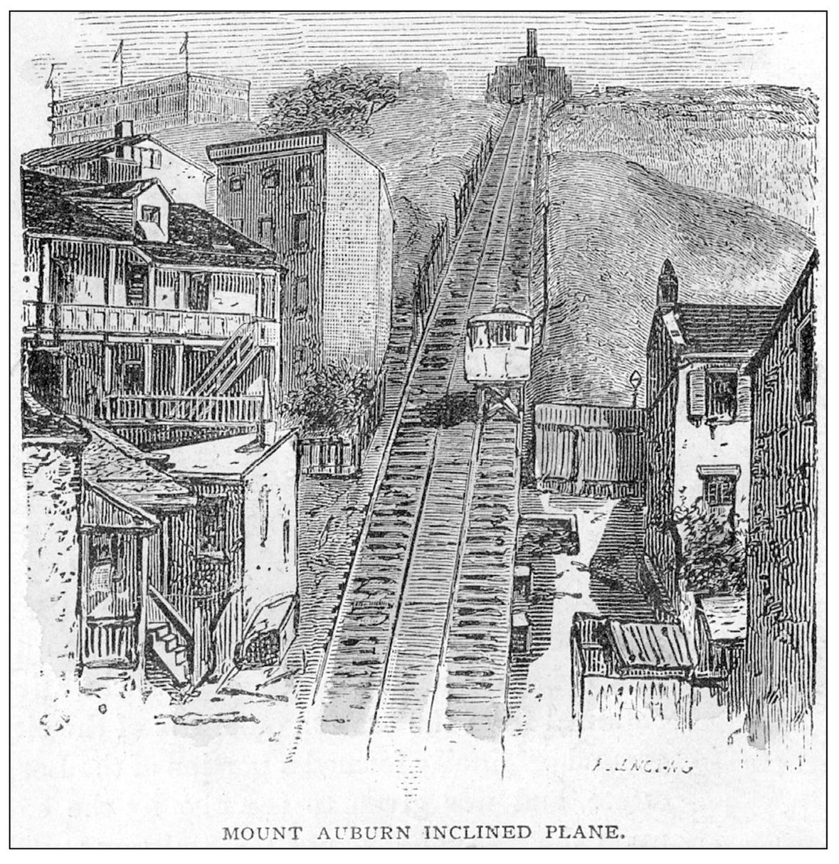 The hump of the Mount Auburn or Main Street Incline can be seen in this early - photo 8