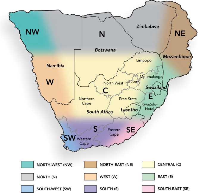 This map shows nine broad distribution regions superimposed over the national - photo 1