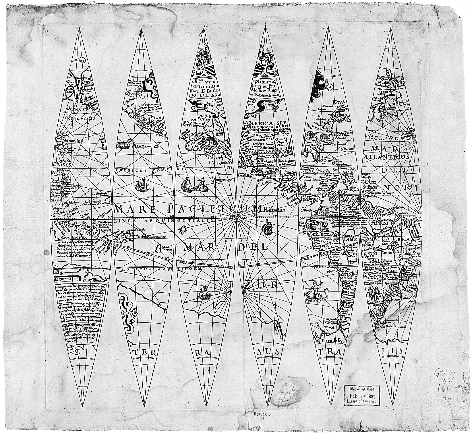 Jodocus Hondiuss 1615 map showing the worlds oceans Despite its impressive - photo 3