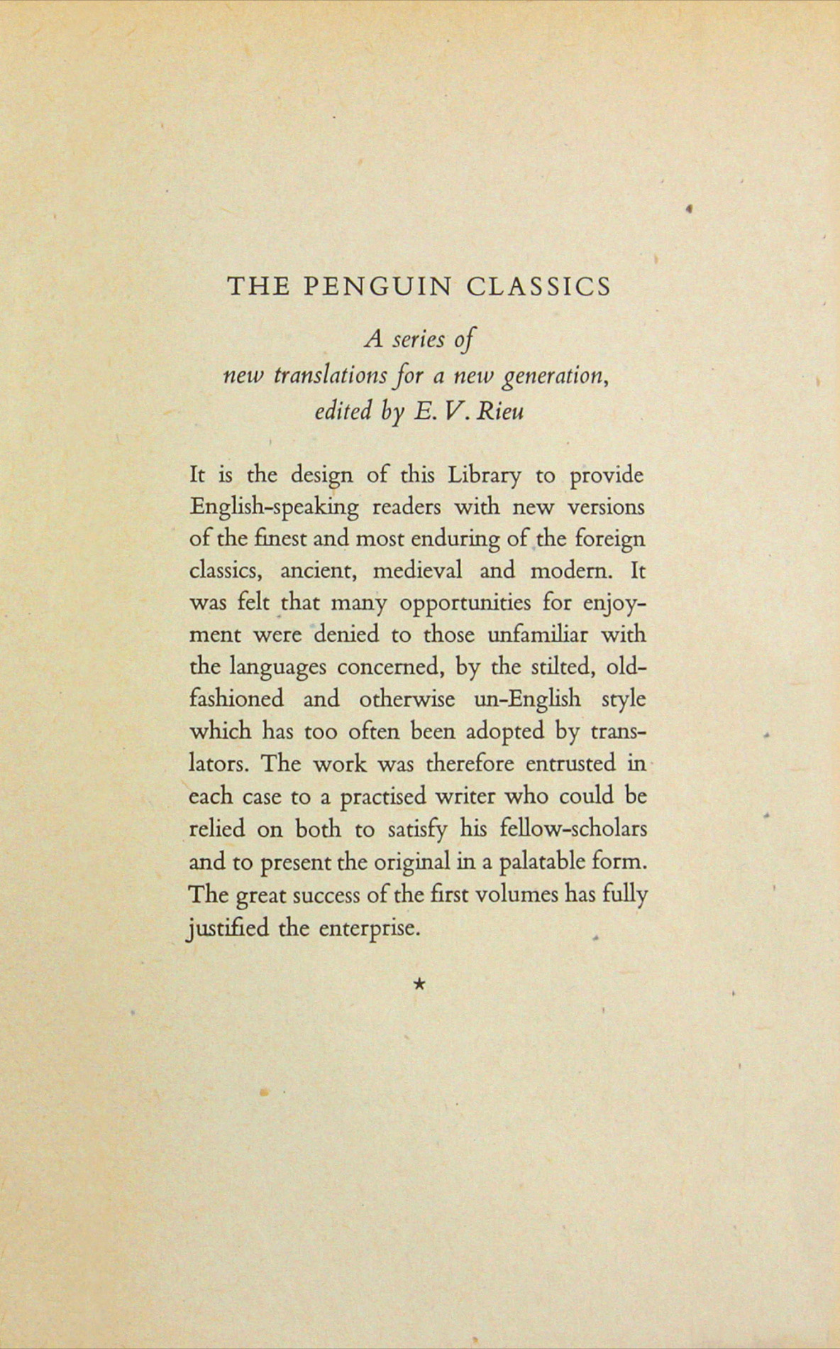 Series policy statement from the endpages of several early Penguin Classics - photo 3