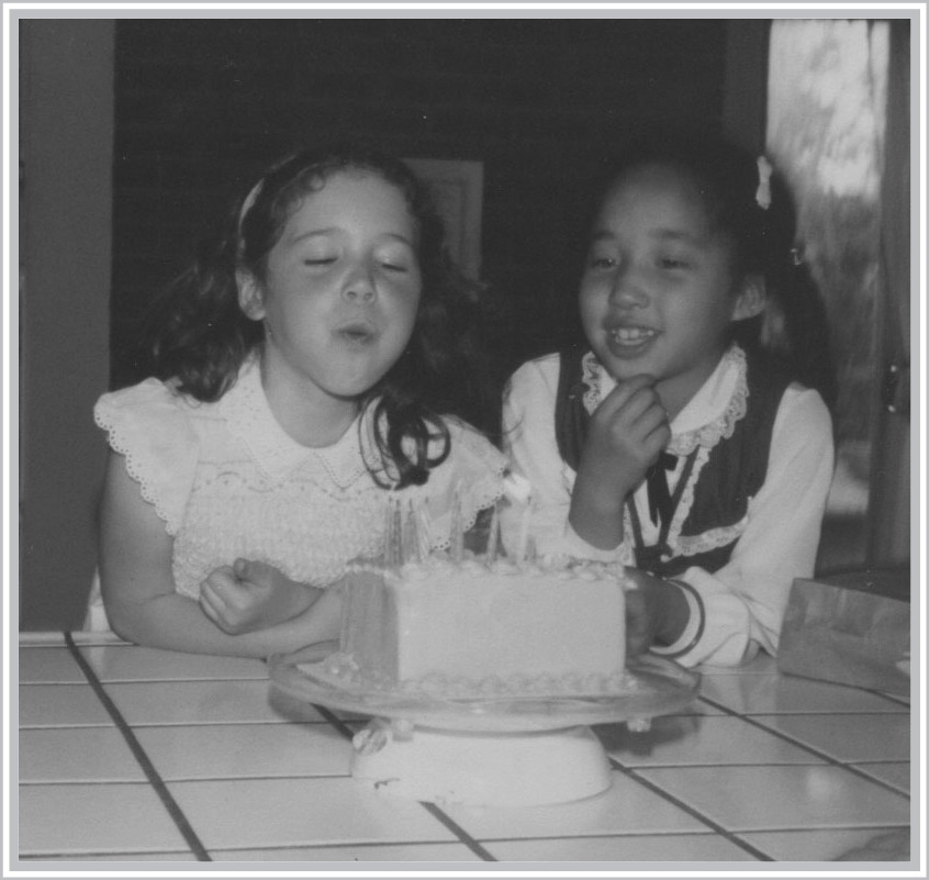 The author enjoying her annual ice cream birthday cake at her childhood home in - photo 5