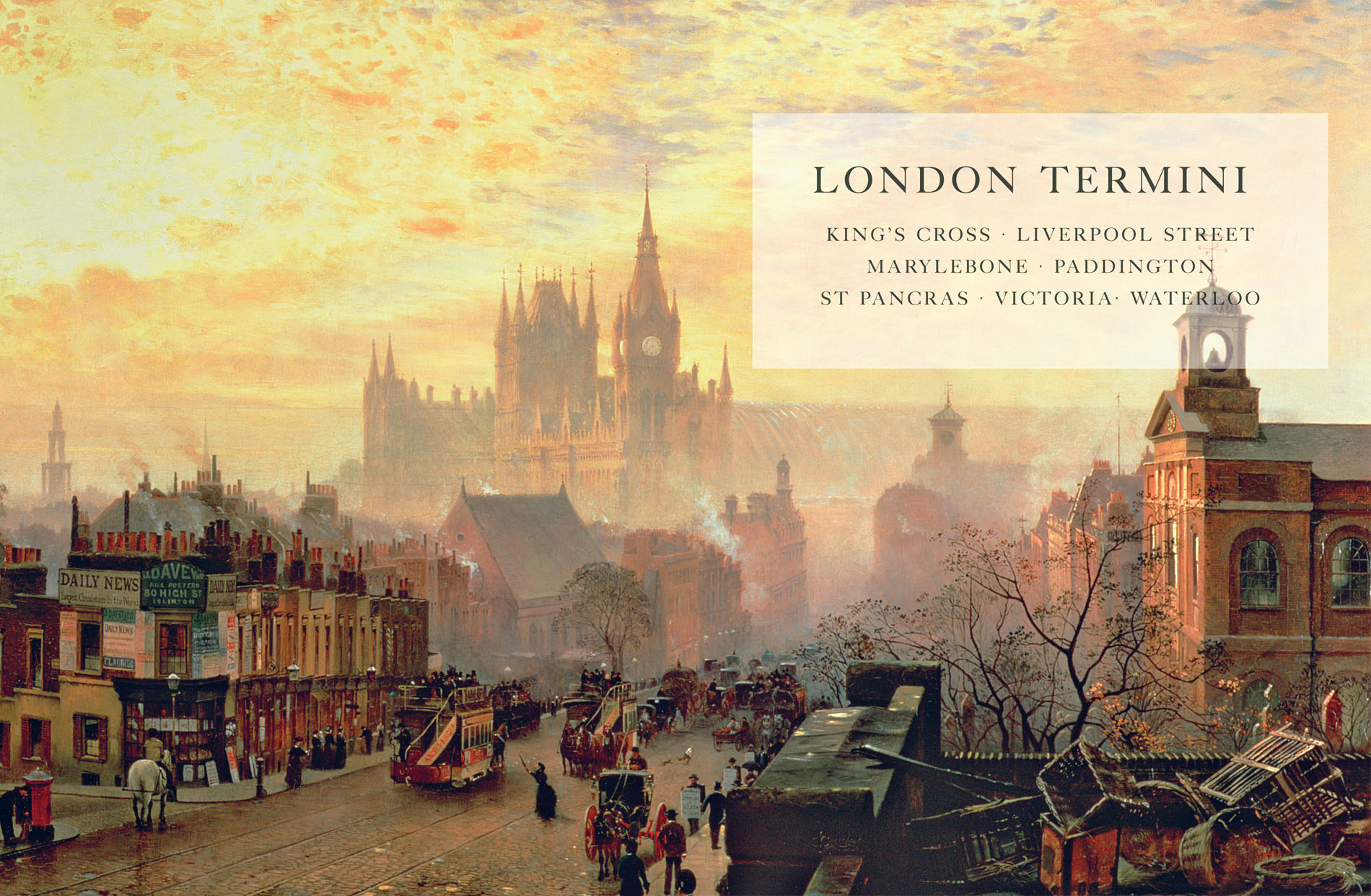 St Pancras from Pentonville by John OConnor 1884 LONDON THE TERMINI Central - photo 3