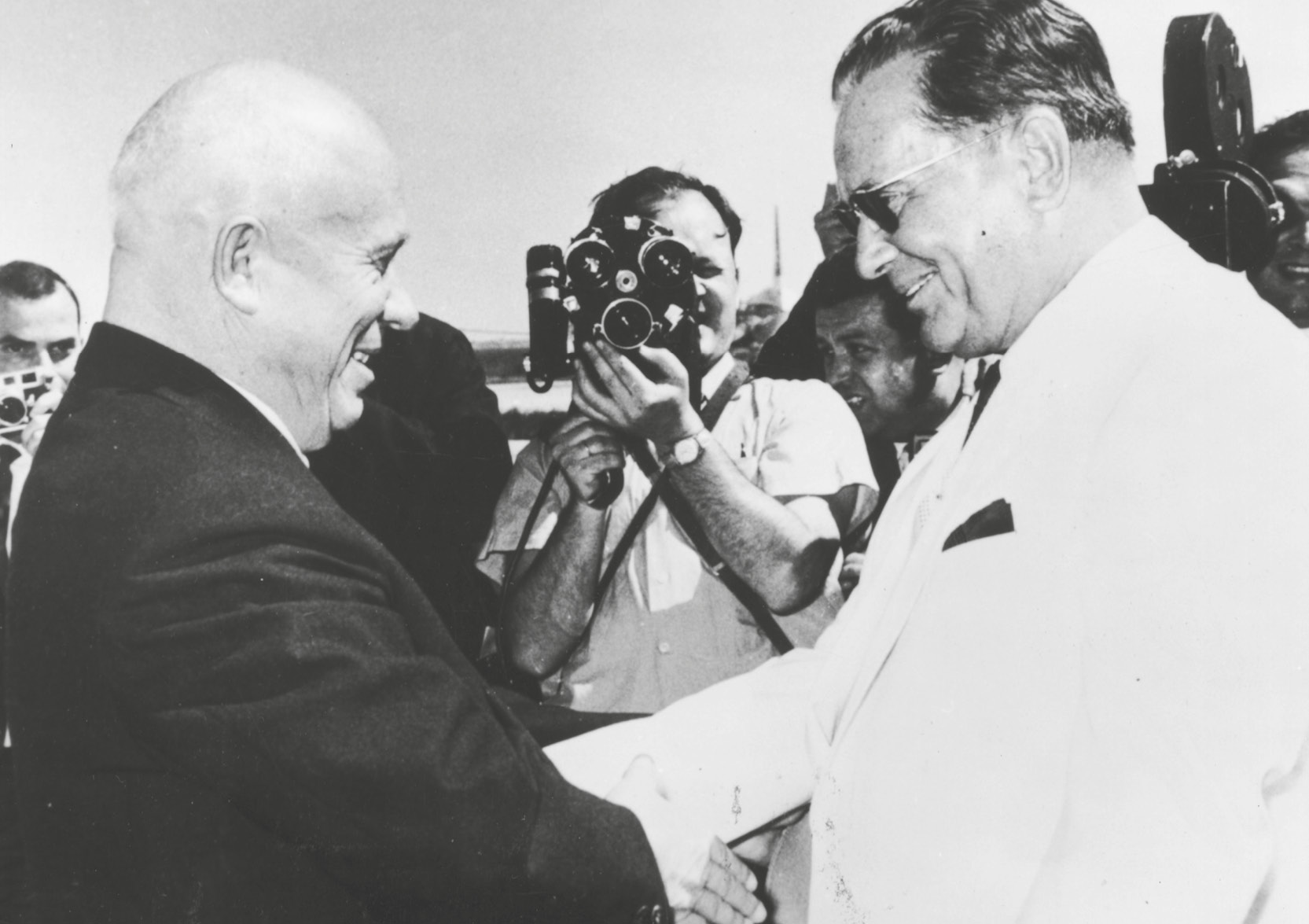 Josip Broz Tito the President of Yugoslavia greets the Soviet leader Nikita - photo 7