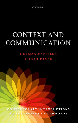 Cappelen Herman - Context and Communication