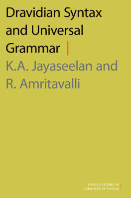 Jayaseelan K. A. - Dravidian Syntax and Universal Grammar