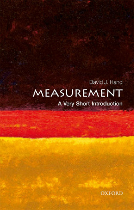 David J. Hand Measurement a very short introduction